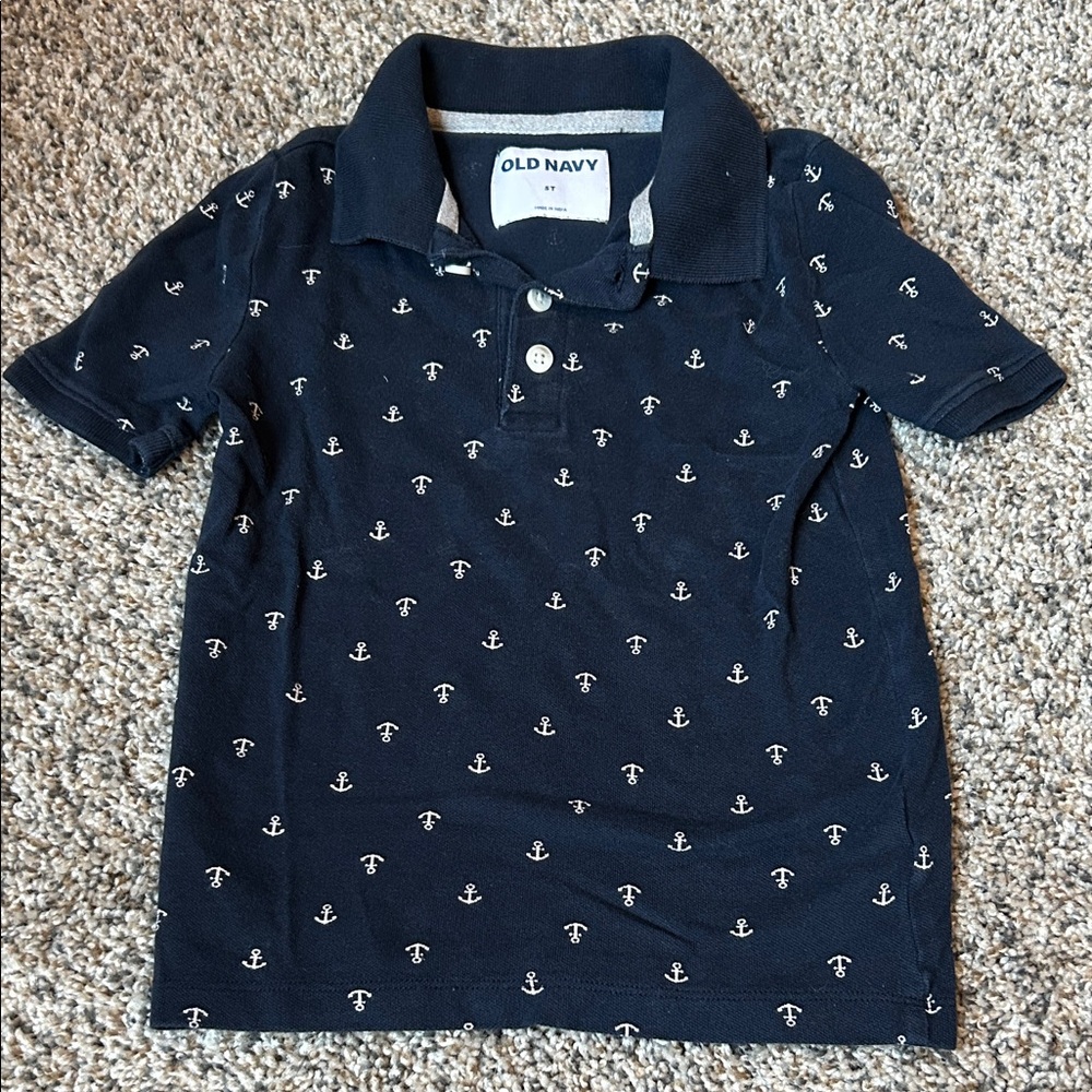 Old Navy Dark Blue Kids Polo with Anchor Design